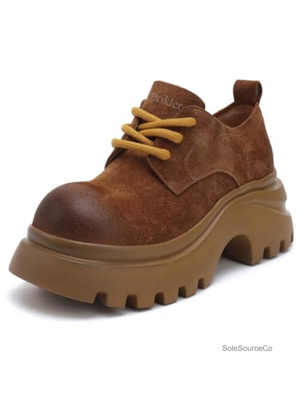 Women's Oxford Shoes Lace-Up Leather Platform Slip-Resistant Dress Walking